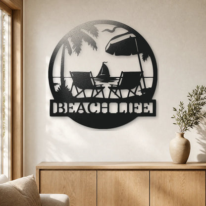Paradise Monogram Sign | Personalized Steel Wall Art | Made in USA