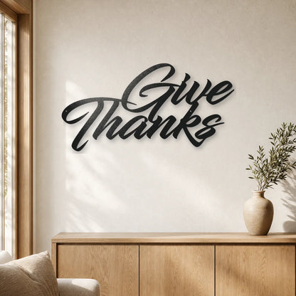 Give Thanks Sign | Custom Steel Wall Art | Made in USA