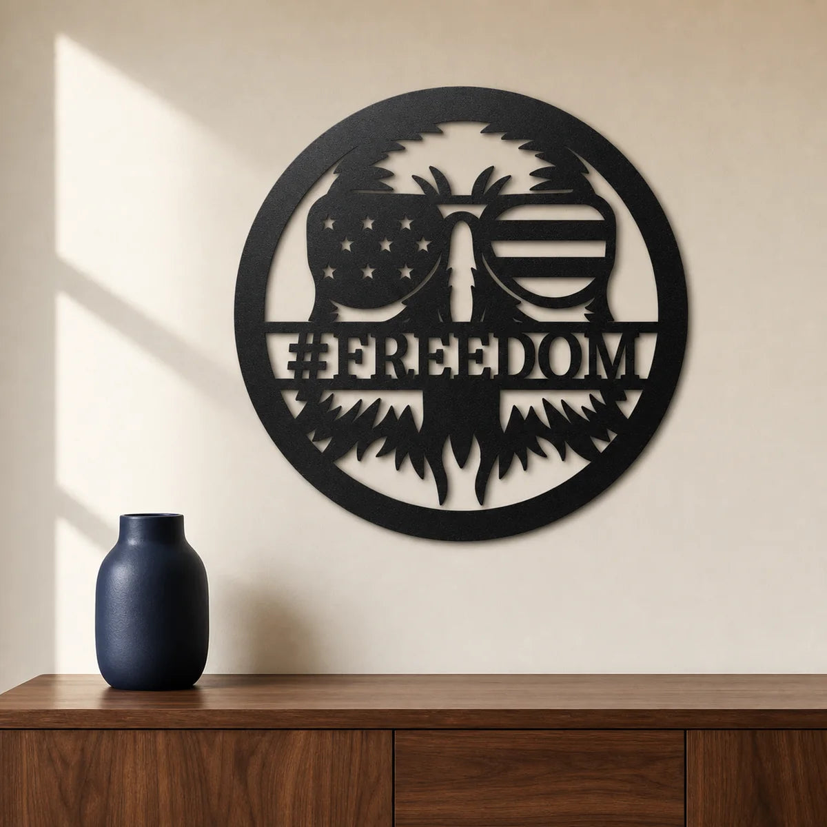 American Eagle Monogram Sign | Personalized Steel Wall Art | Made in USA