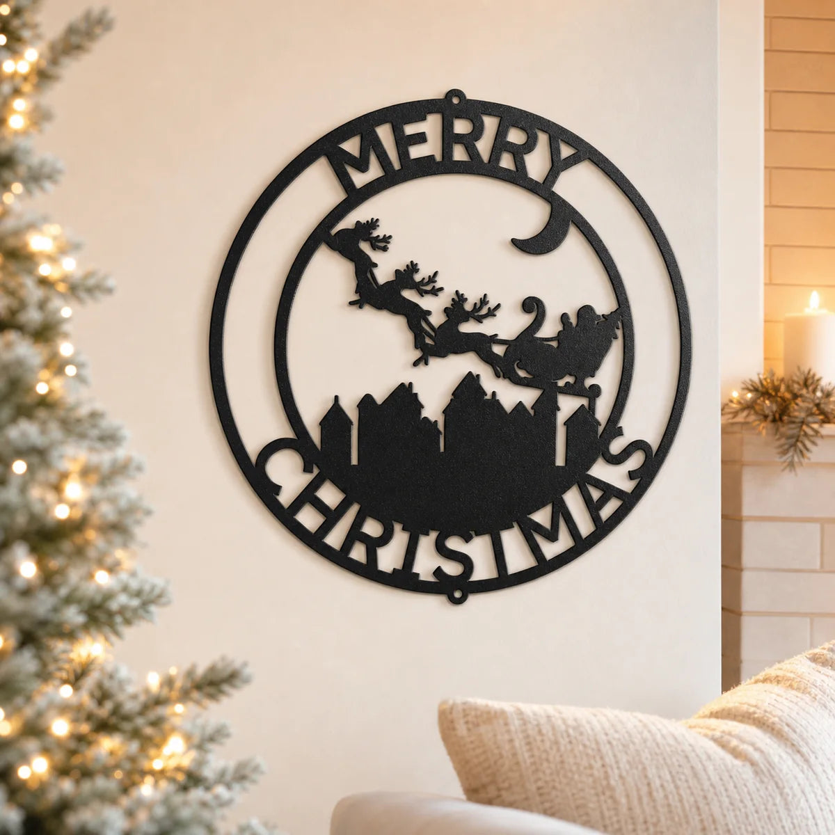 Santas Delivery Monogram Sign | Personalized Steel Wall Art | Made in USA