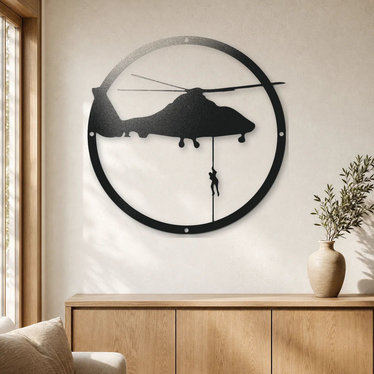 Helicopter Drop Sign | Custom Steel Wall Art | Made in USA