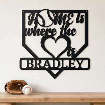 Love Baseball Monogram Sign | Personalized Steel Wall Art | Made in USA