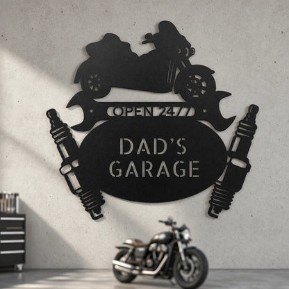Trike Mechanic Monogram Sign | Personalized Steel Wall Art | Made in USA