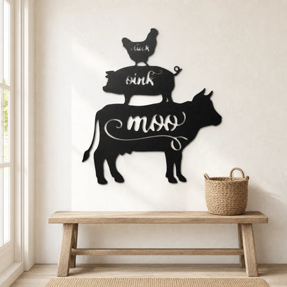 Farm Animals Sign | Custom Steel Wall Art | Made in USA