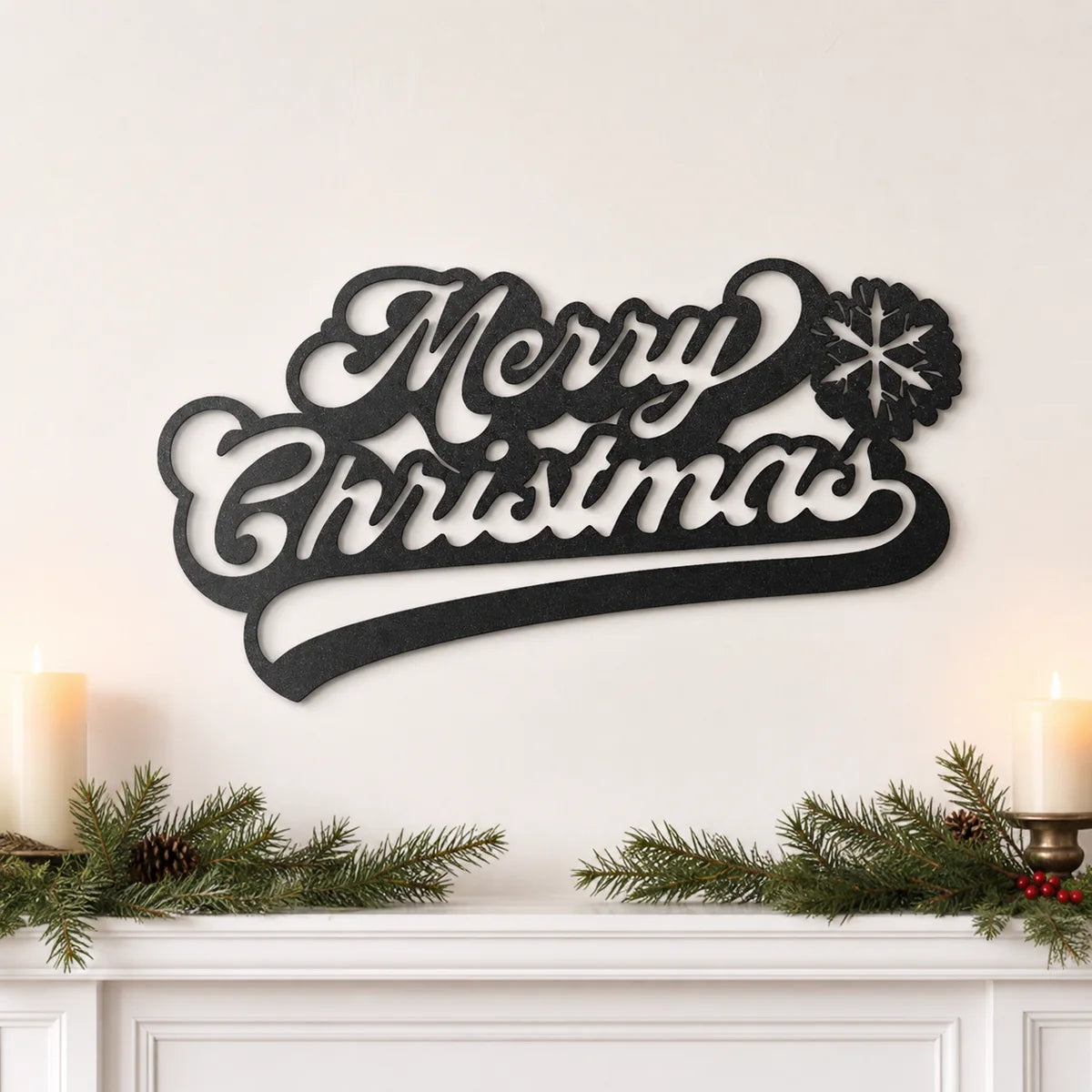 Merry Christmas Quote Sign | Personalized Steel Wall Art | Made in USA