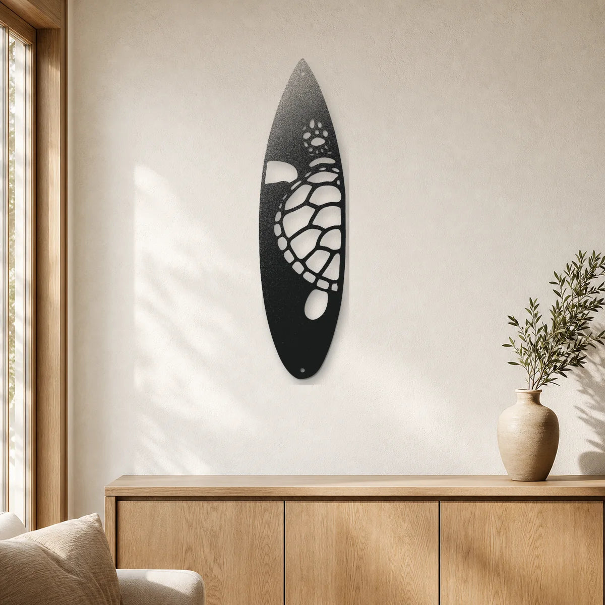 Surf Board Turtle Sign | Custom Steel Wall Art | Made in USA