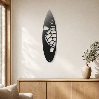 Surf Board Turtle Sign | Custom Steel Wall Art | Made in USA
