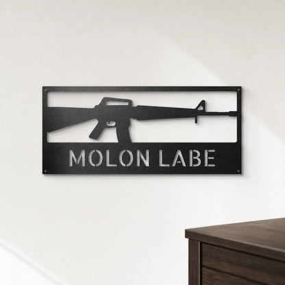 Rifle Monogram Sign | Personalized Steel Wall Art | Made in USA