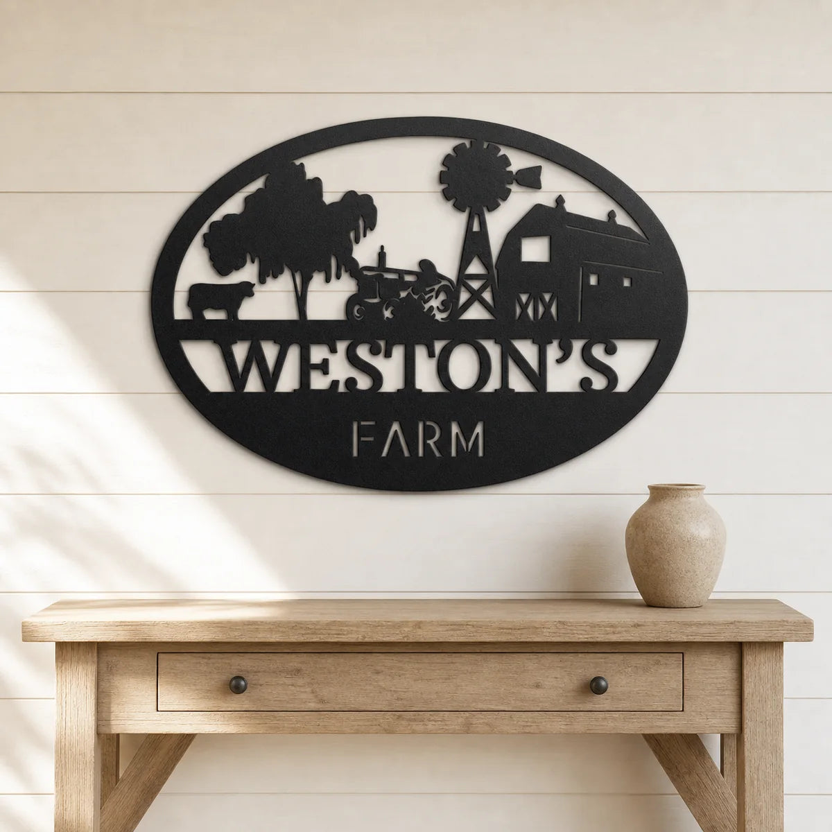 Simple Farm Monogram Sign | Personalized Steel Wall Art | Made in USA