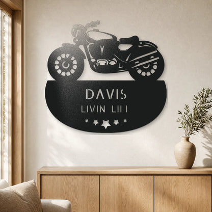 Rubber to the Road Monogram Sign | Personalized Steel Wall Art | Made in USA
