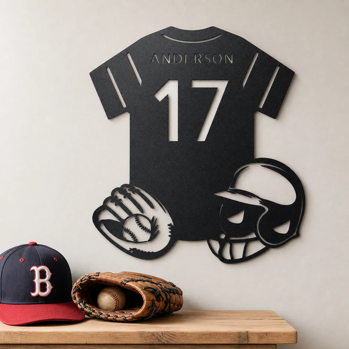 Baseball Gear Monogram Sign | Personalized Steel Wall Art | Made in USA