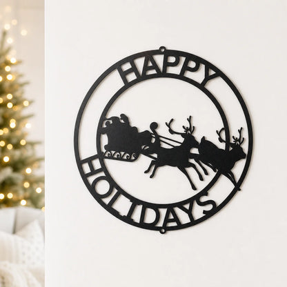 Christmas Cheer Monogram Sign | Personalized Steel Wall Art | Made in USA