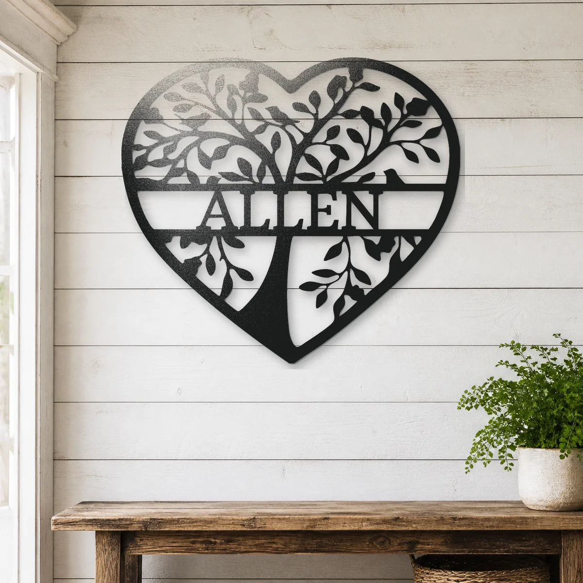 Loving Family Tree Monogram Sign | Personalized Steel Wall Art | Made in USA