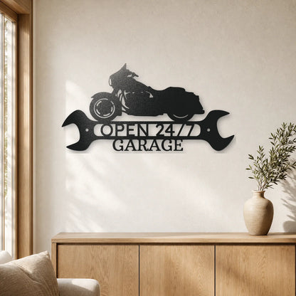 Street Glide Shop Monogram Sign | Personalized Steel Wall Art | Made in USA