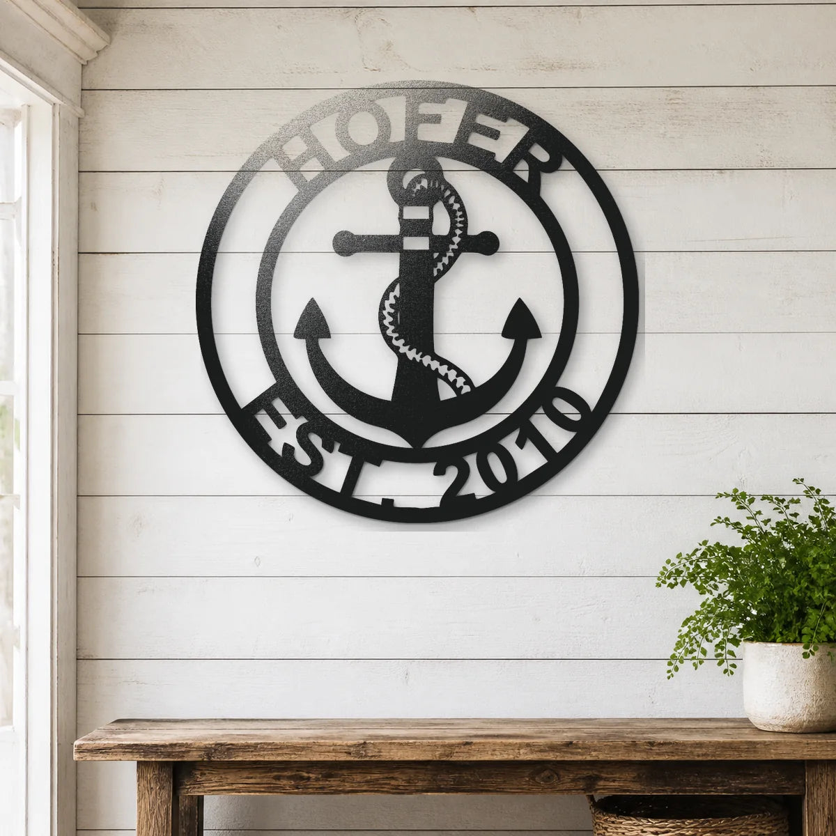 Anchor Family Name Sign | Personalized Steel Wall Art | Made in USA