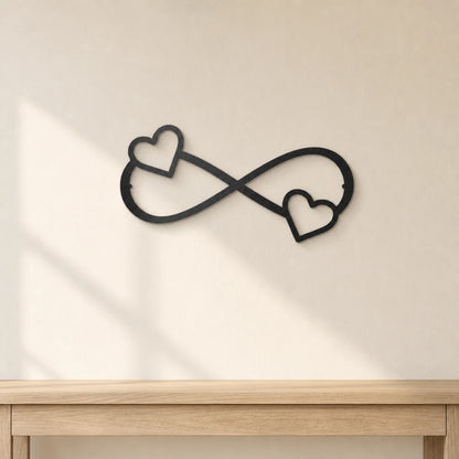Double Heart Infinity Sign | Custom Steel Wall Art | Made in USA