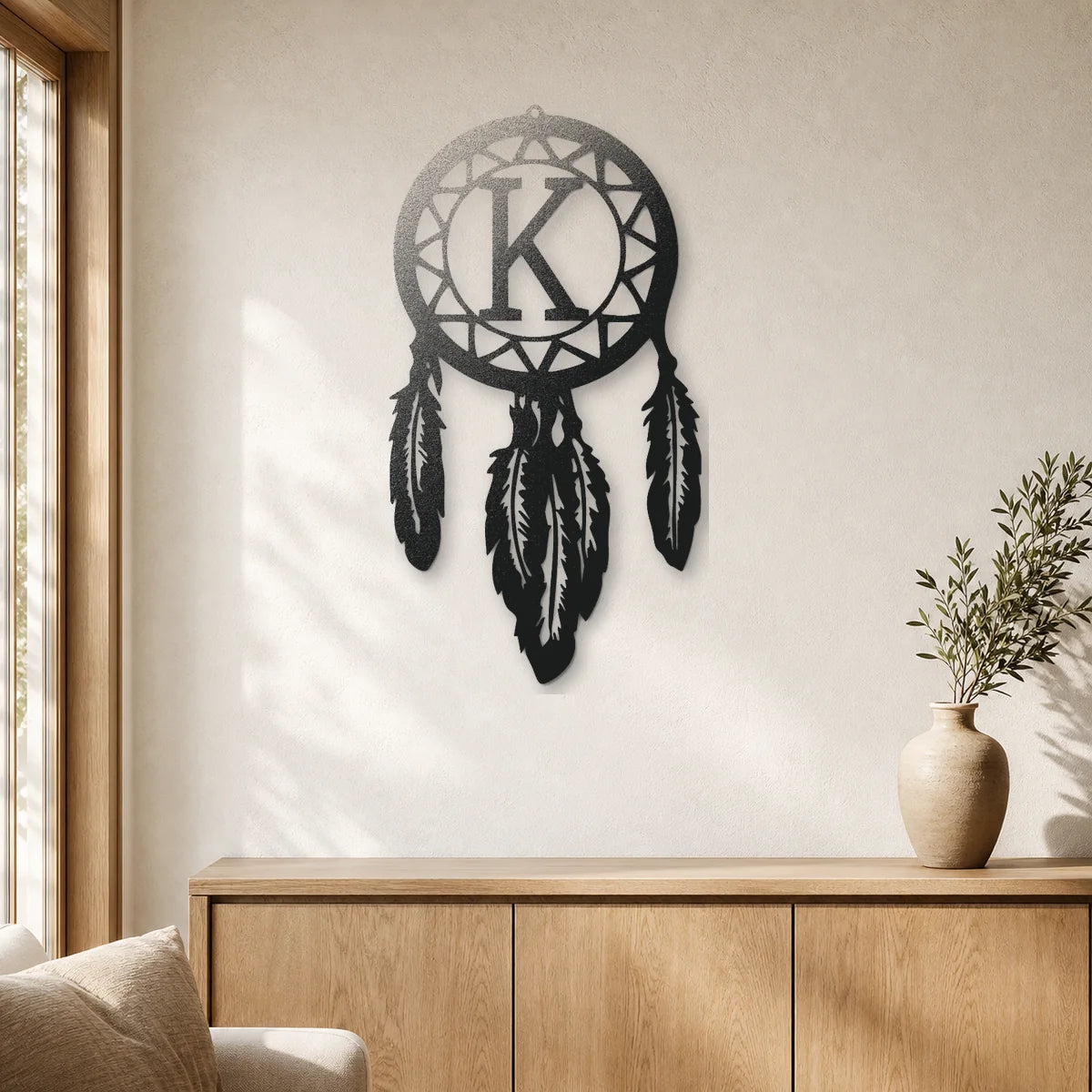Dream Catcher Monogram Sign | Personalized Steel Wall Art | Made in USA