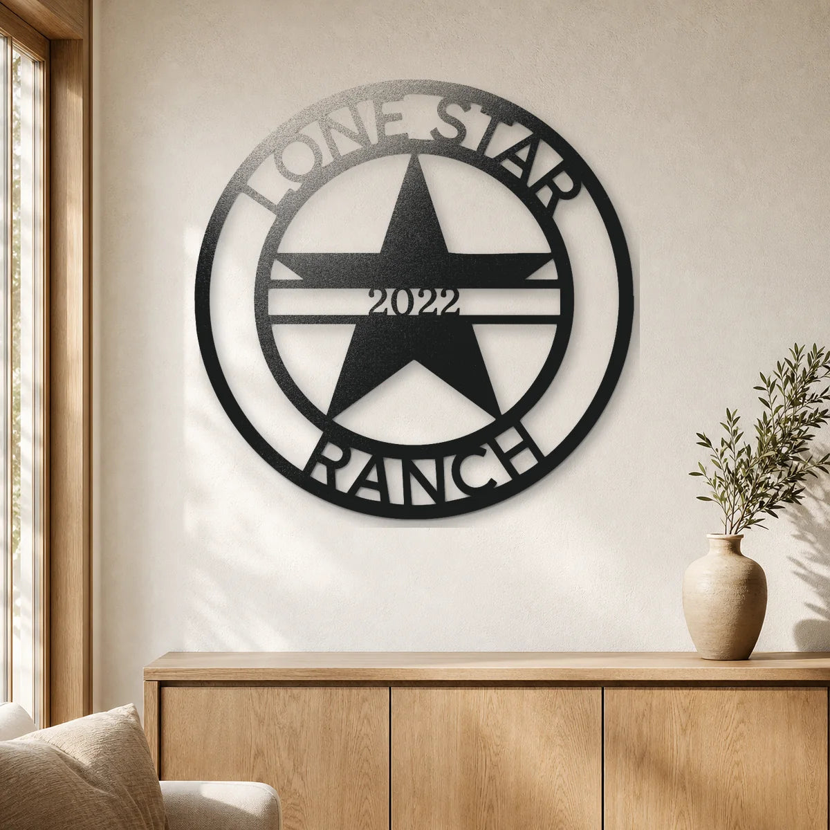 LoneStar 1 Monogram Sign | Personalized Steel Wall Art | Made in USA