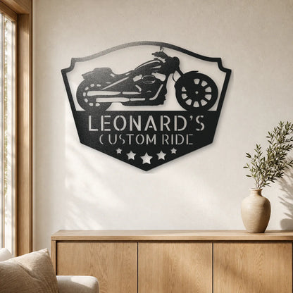 Chopper Shop Monogram Sign | Personalized Steel Wall Art | Made in USA