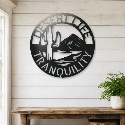 Desert Life Monogram Sign | Personalized Steel Wall Art | Made in USA