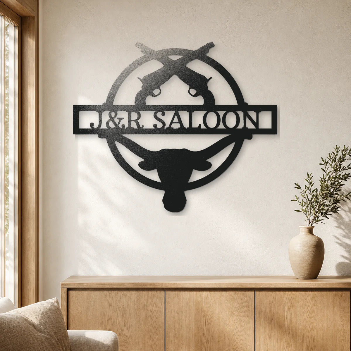 Saloon Monogram Sign | Personalized Steel Wall Art | Made in USA