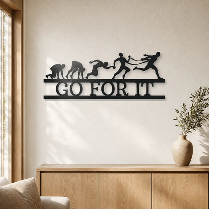 Evolution of Running Sign | Personalized Steel Wall Art | Made in USA
