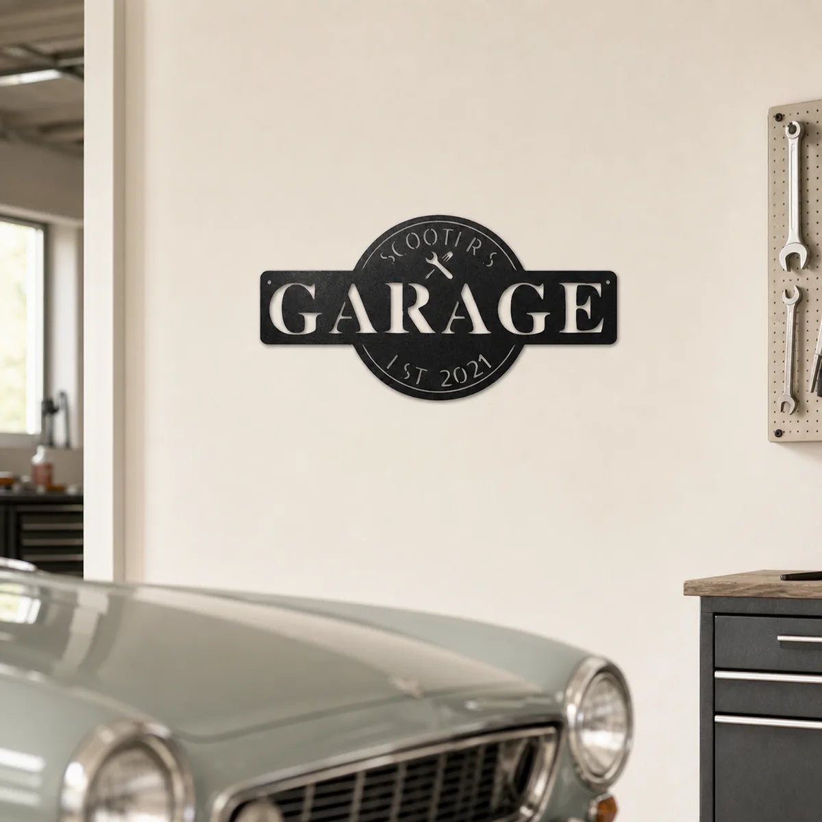 Garage Monogram Sign | Personalized Steel Wall Art | Made in USA