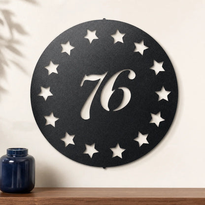 Old School 76 Sign | Custom Steel Wall Art | Made in USA