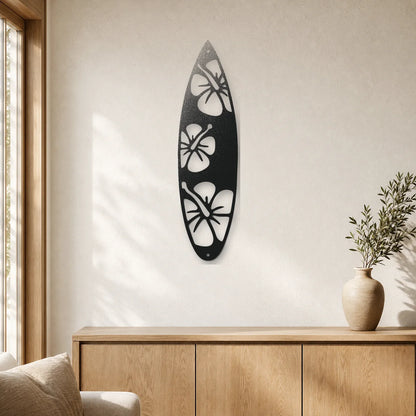 Surf Board Flowers Sign | Custom Steel Wall Art | Made in USA