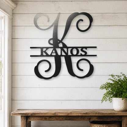 Vine Family Monogram Sign | Personalized Steel Wall Art | Made in USA