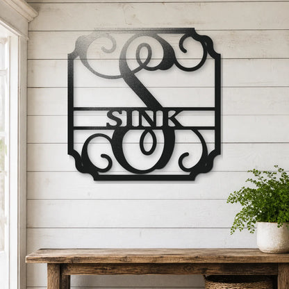 Classic Family Name Sign | Personalized Steel Wall Art | Made in USA