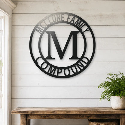 Letter Family Name Sign | Personalized Steel Wall Art | Made in USA