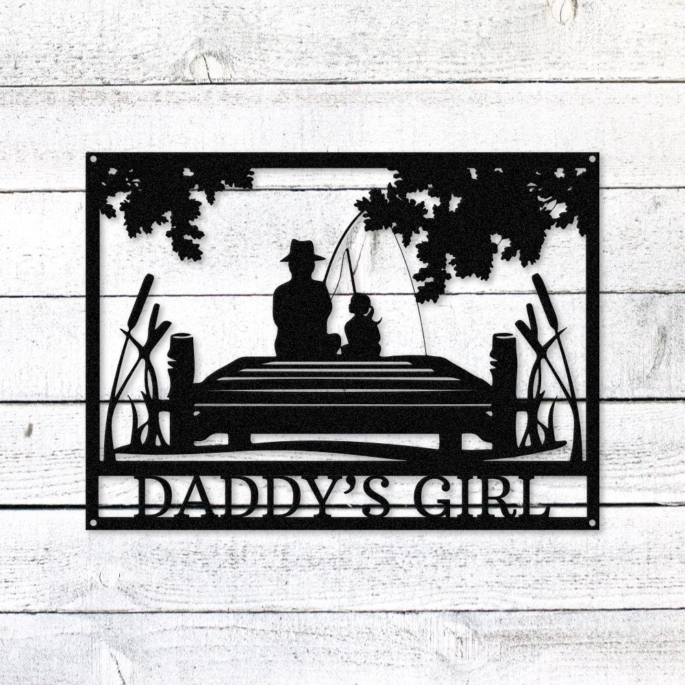 Daddy's Girl Fishing Sign | Personalized Steel Wall Art | Made in USA