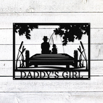 Daddy's Girl Fishing Sign | Personalized Steel Wall Art | Made in USA