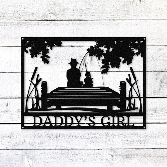 Daddy's Girl Fishing Sign | Personalized Steel Wall Art | Made in USA