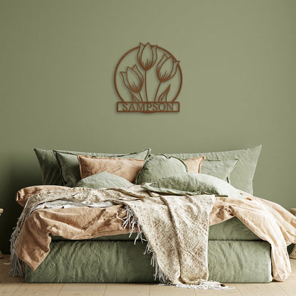 Tulip Wall Art Sign | Personalized Steel Wall Art | Made in USA