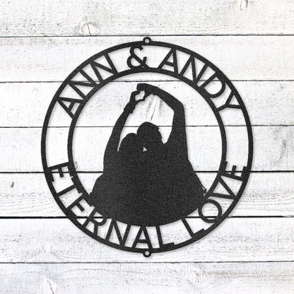 Couple Silhouette Sign | Personalized Steel Wall Art | Made in USA