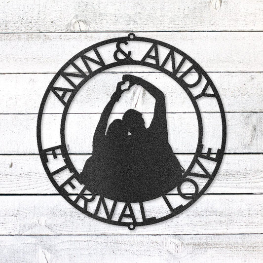 Couple Silhouette Sign | Personalized Steel Wall Art | Made in USA