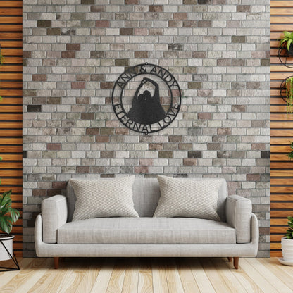Couple Silhouette Sign | Personalized Steel Wall Art | Made in USA