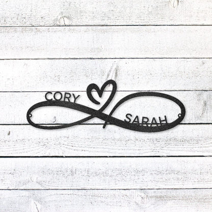 Infinity Love Heart Sign | Personalized Steel Wall Art | Made in USA