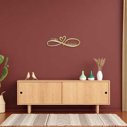 Infinity Love Heart Sign | Personalized Steel Wall Art | Made in USA