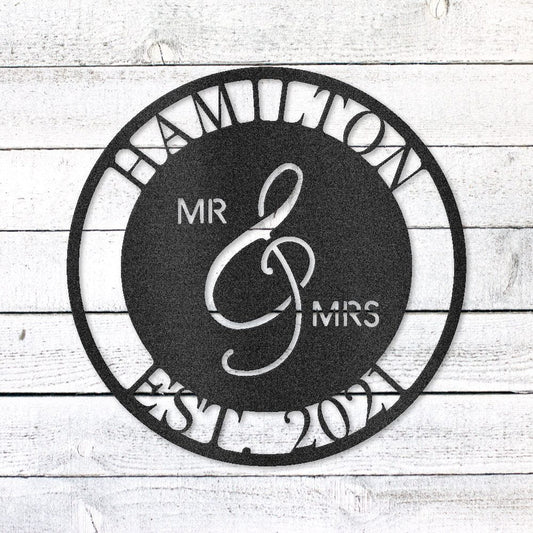 Mr. and Mrs. Sign | Personalized Family Name Steel | Made in USA
