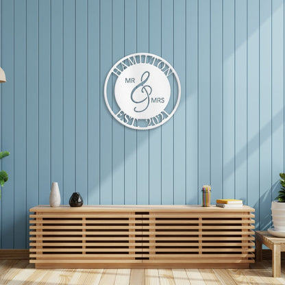 Mr. and Mrs. Sign | Personalized Family Name Steel | Made in USA
