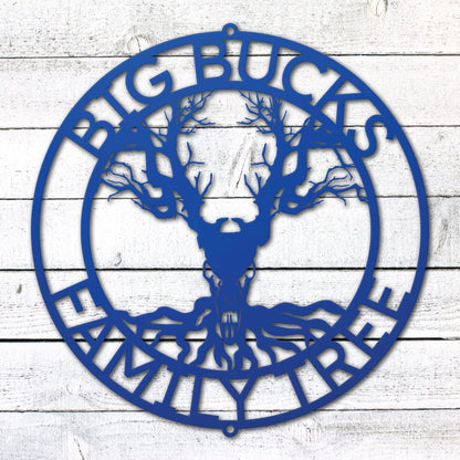 Deer Family Tree Sign | Personalized Steel Wall Art | Made in USA