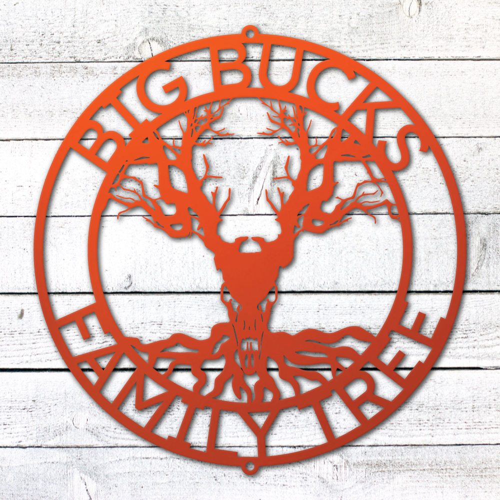 Deer Family Tree Sign | Personalized Steel Wall Art | Made in USA
