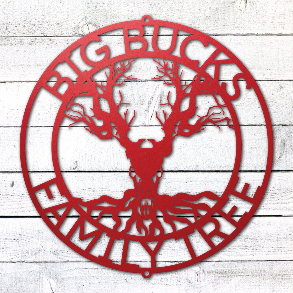 Deer Family Tree Sign | Personalized Steel Wall Art | Made in USA