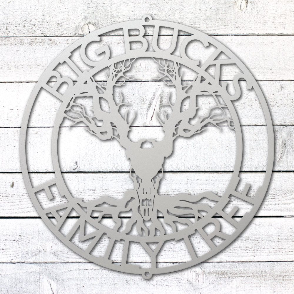 Deer Family Tree Sign | Personalized Steel Wall Art | Made in USA