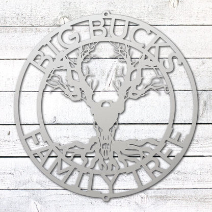 Deer Family Tree Sign | Personalized Steel Wall Art | Made in USA