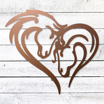 Horse Love Heart Sign | Romantic Steel Wall Art | Made in USA