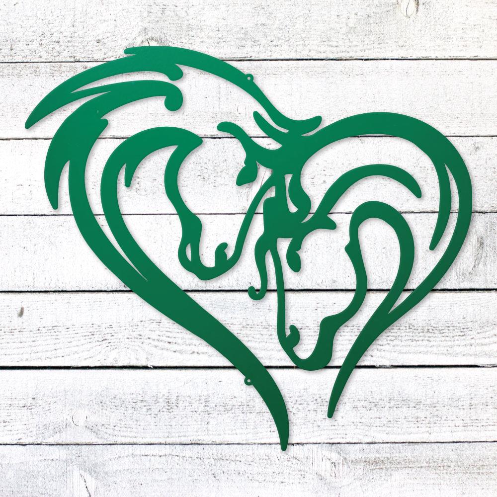Horse Love Heart Sign | Romantic Steel Wall Art | Made in USA